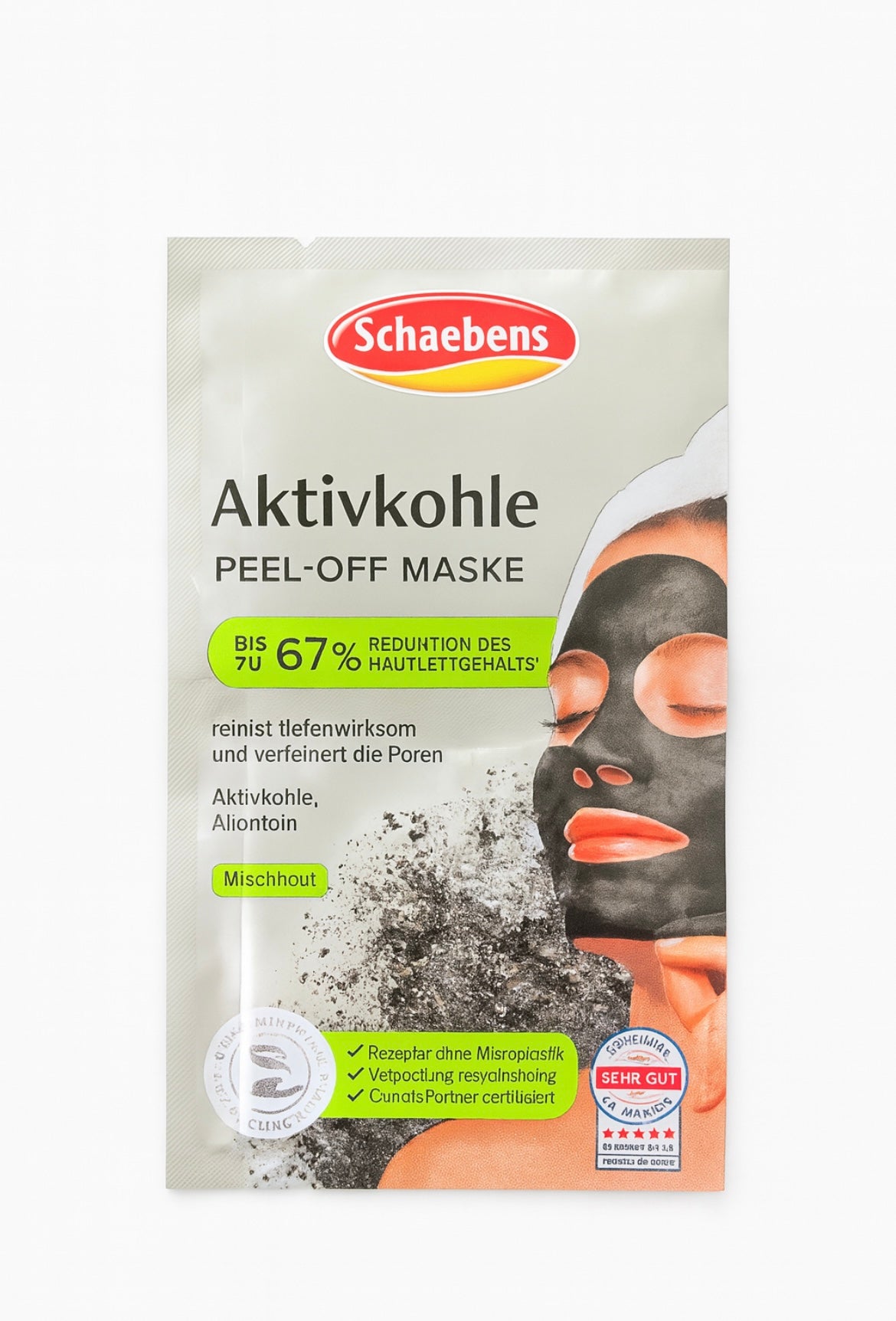 قناع الوجه المقشر بالفحم النشط (2 × 8 مل)، 16 مل 