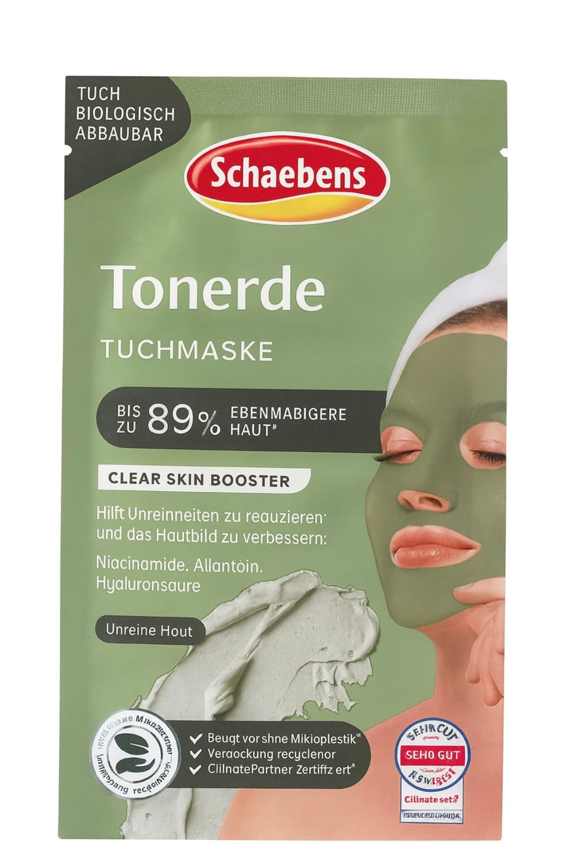 قناع طيني، 1 قطعة. 